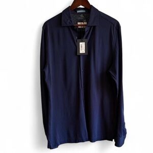 Ted Baker London Men's Navy Blue Casual Button-Down Shirt